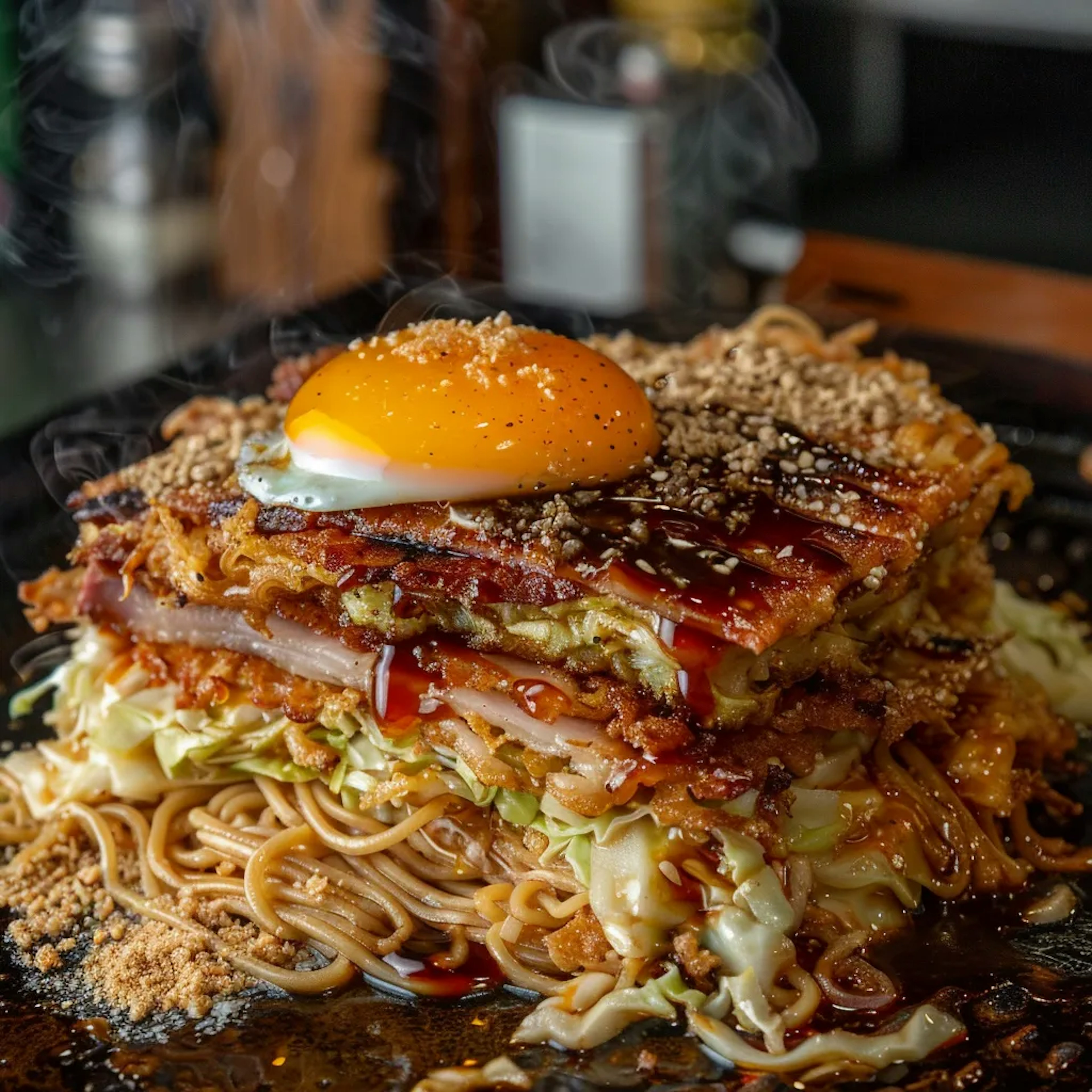 Hiroshima style okonomiyaki Hanako Kanda shop-2