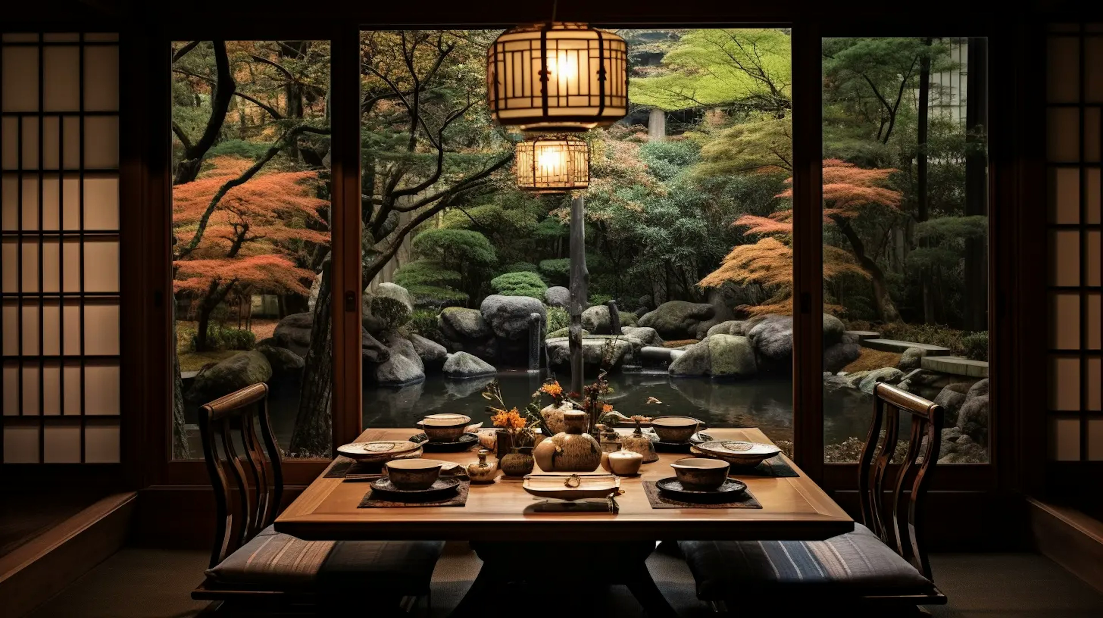 traditional Japanese dining setting representing Omotenashi hospitality