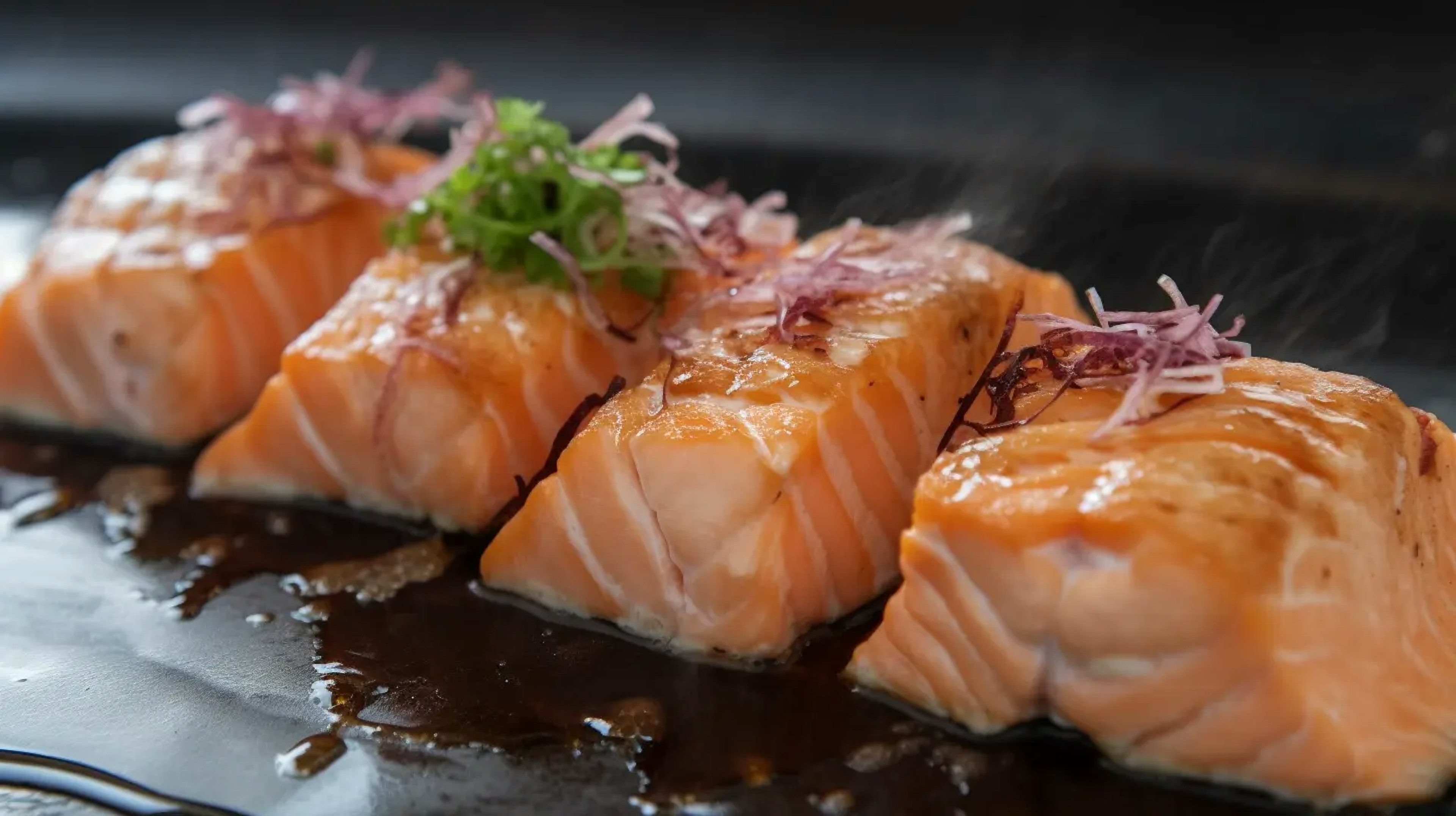 seared salmon nigiri