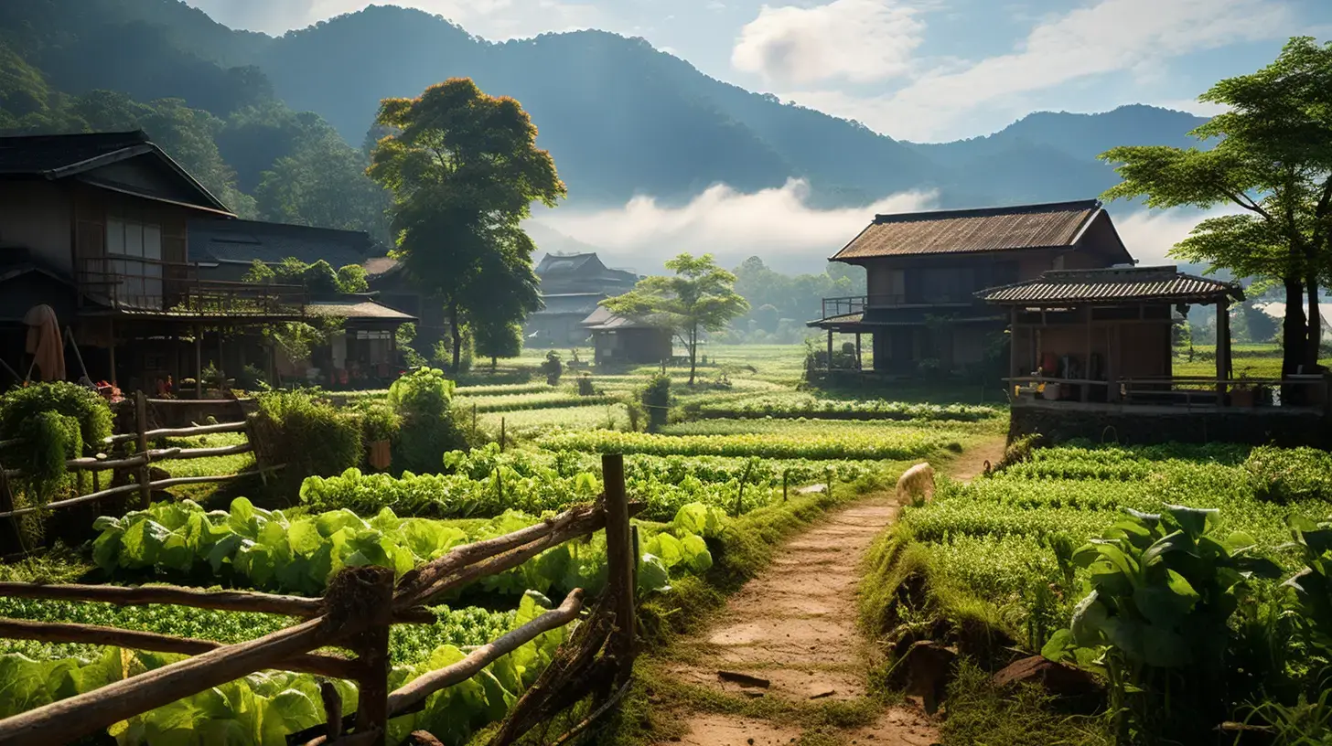 Freshly harvested Nagaimo roots in a serene Japanese garden